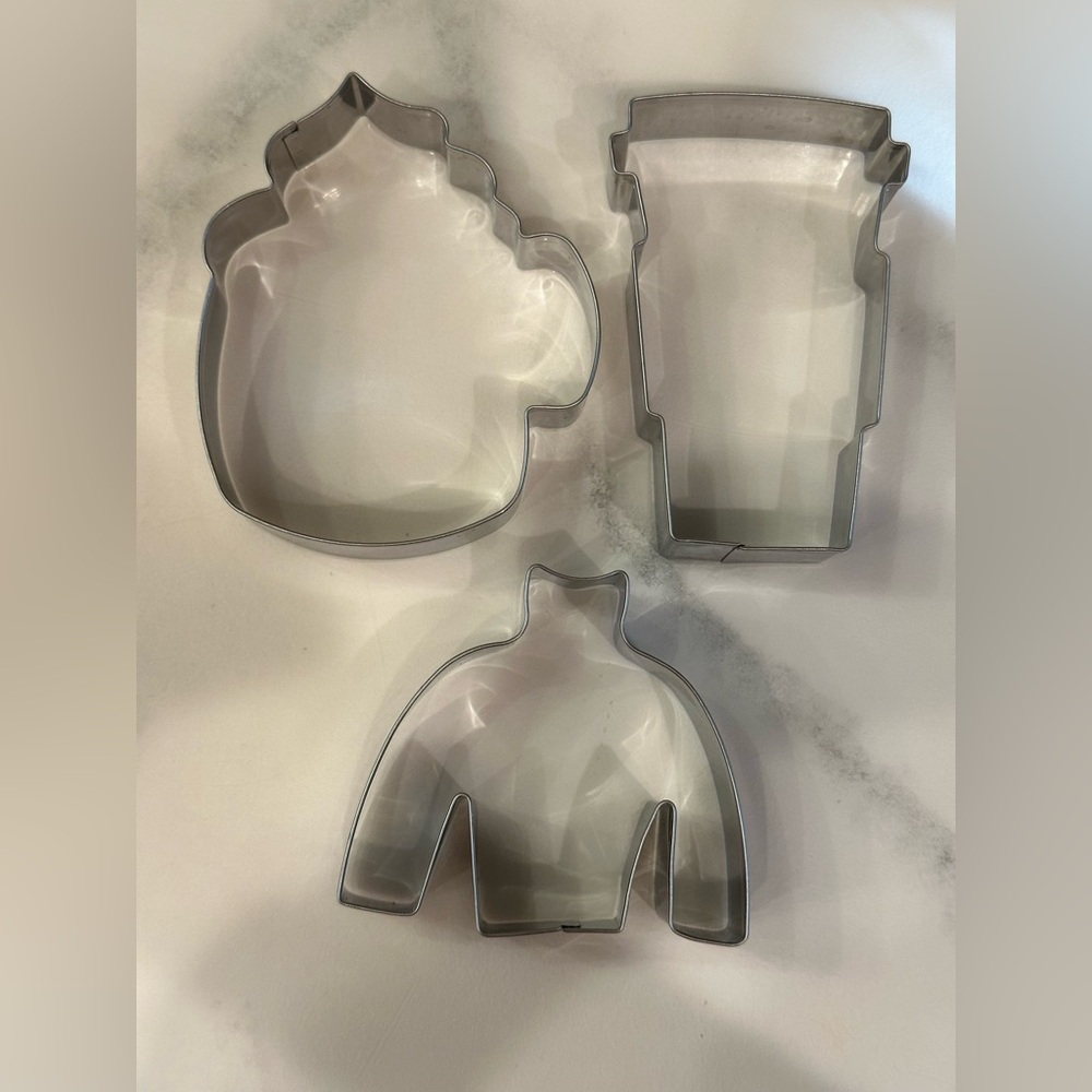Set of Three metal Cookie Cutters
